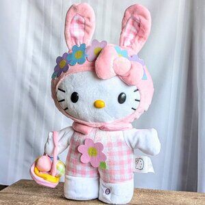 Sanrio Hello Kitty  Easter Bunny Animated/Musical Side Stepper Plush NWOT